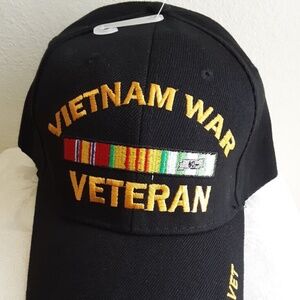 Vietnam War Veteran US Military VET Hat Baseball Cap BLACK